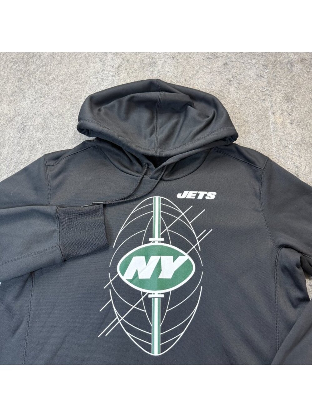 New York Jets Nike Hoodie Men L Black Pullover Fleece Performance